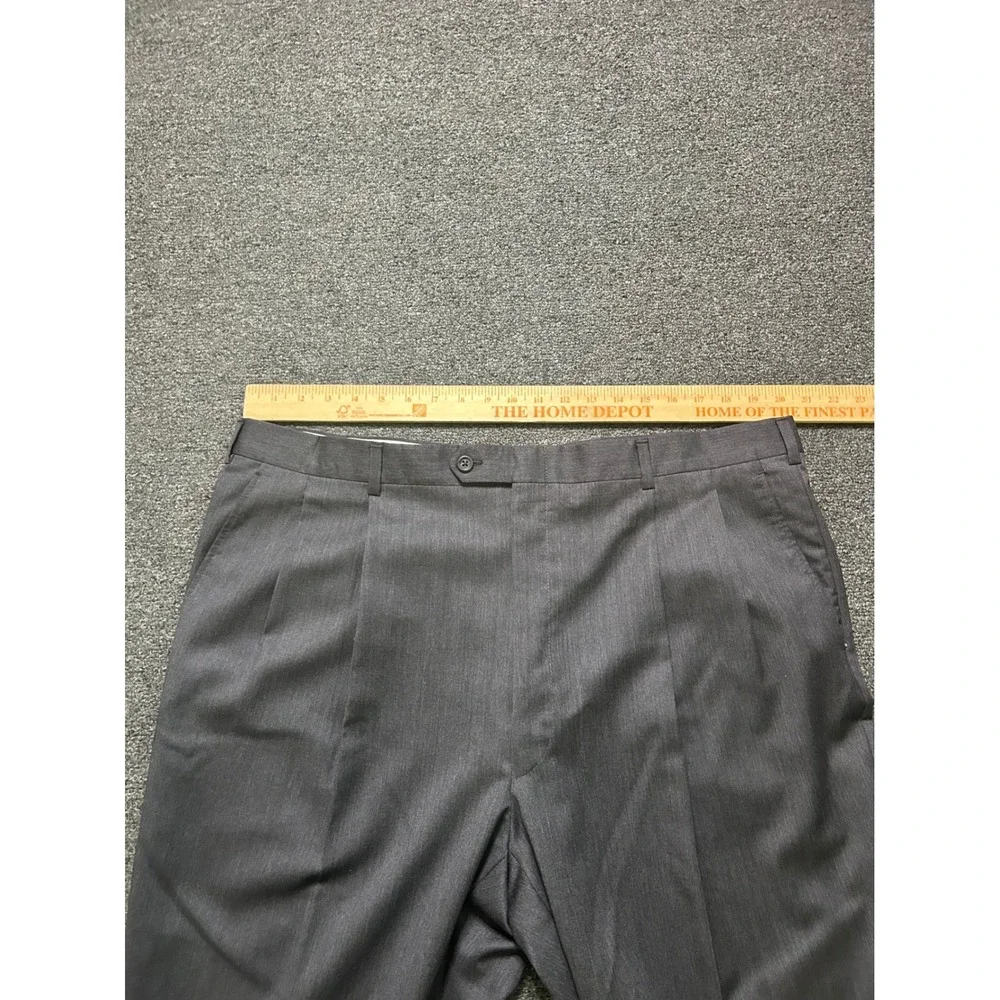 Burberry London Suit Charcoal Gray Mens 46L 40x30 Wool Two Button Pleated‎ Cuff